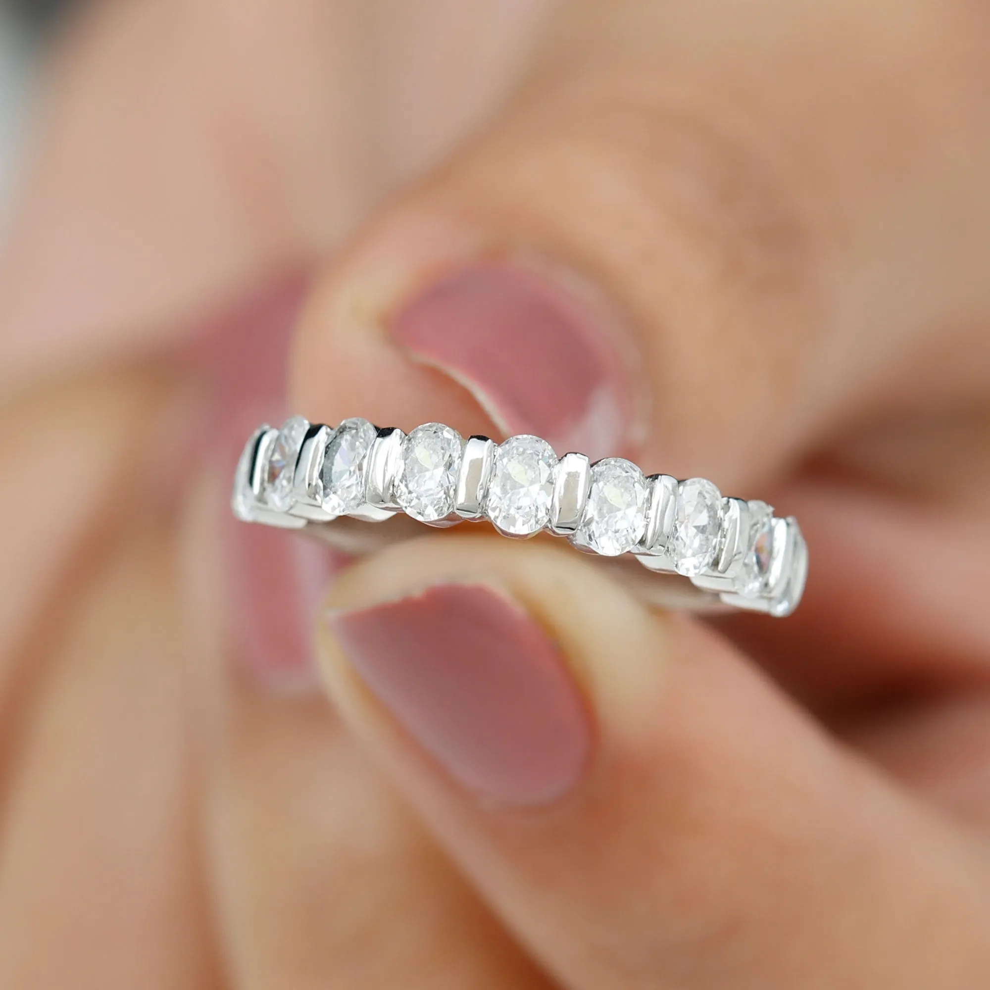 2 CT Zircon Half Eternity Ring