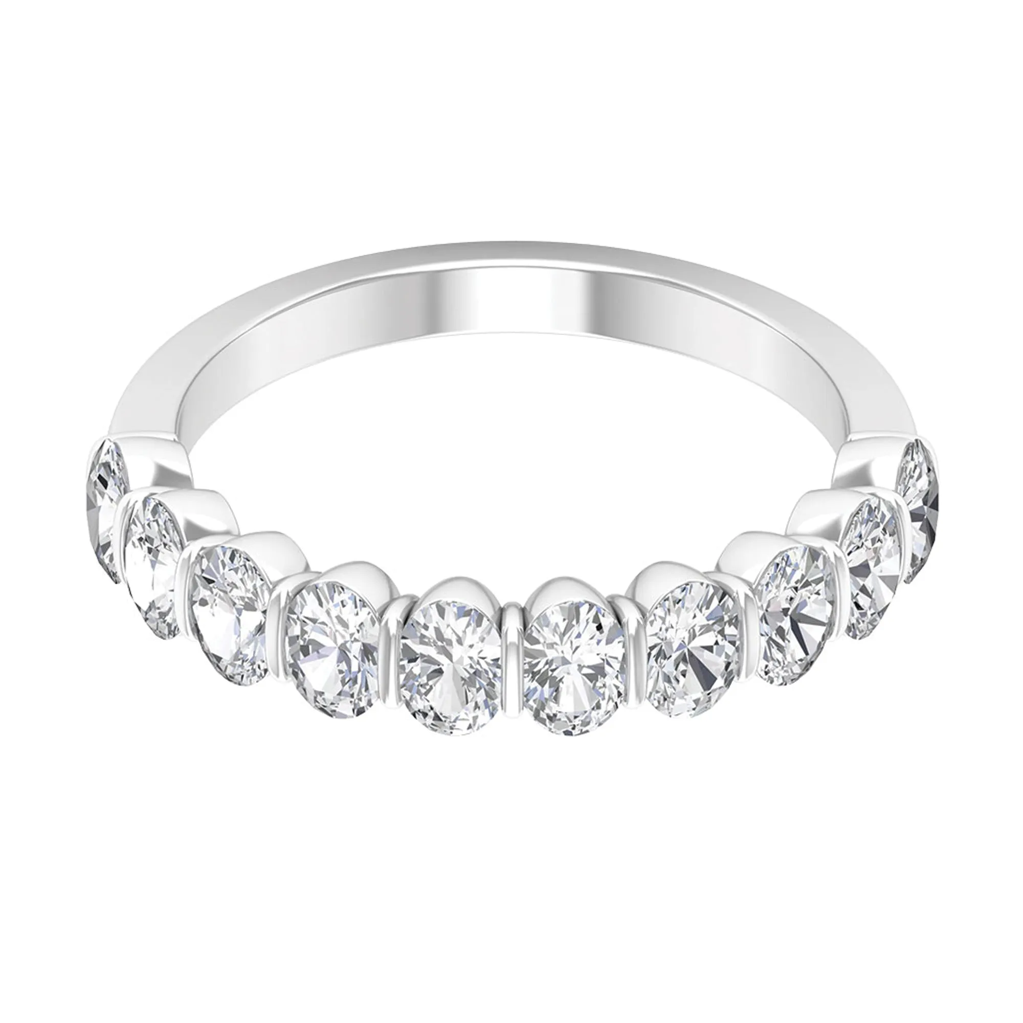 2 CT Zircon Half Eternity Ring