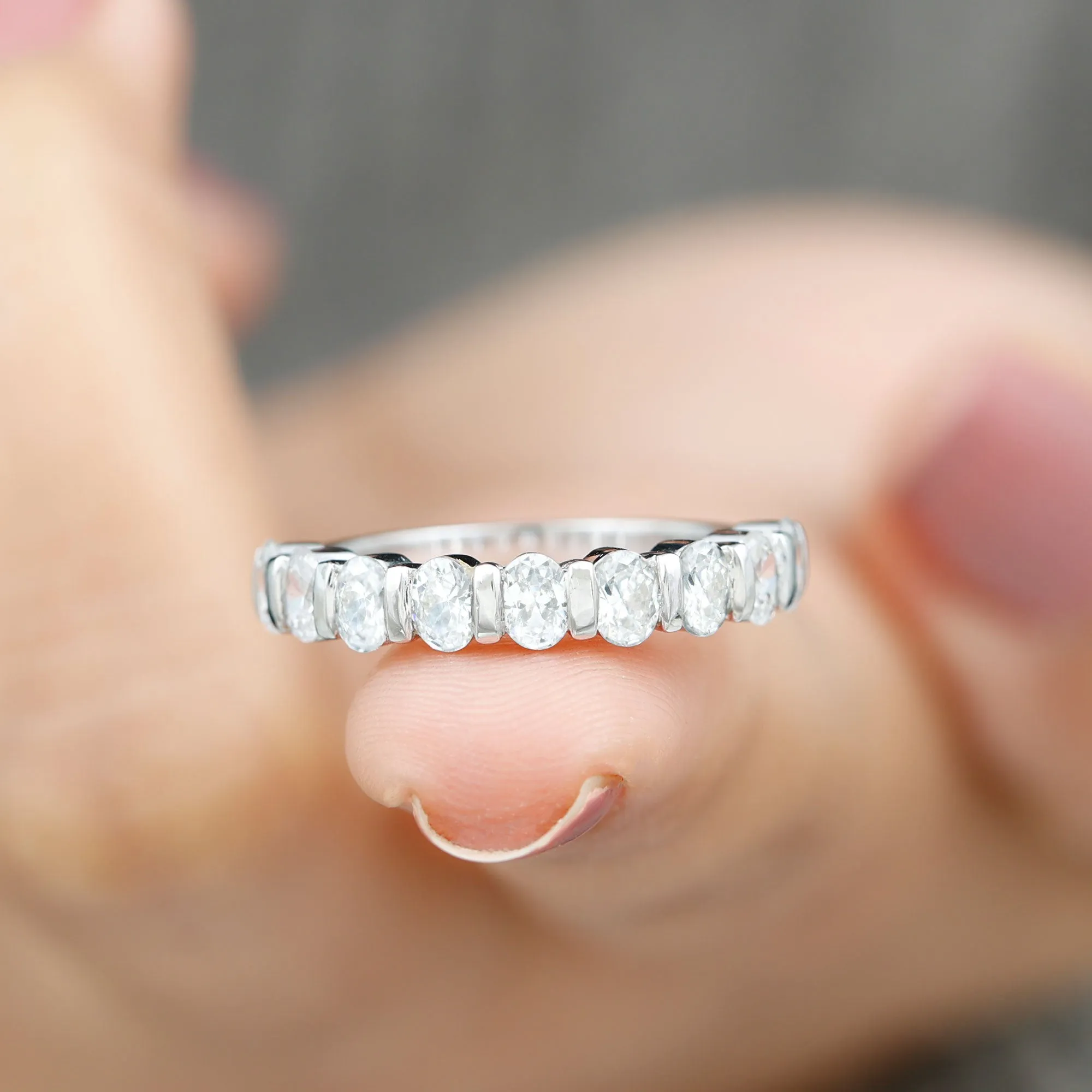 2 CT Zircon Half Eternity Ring