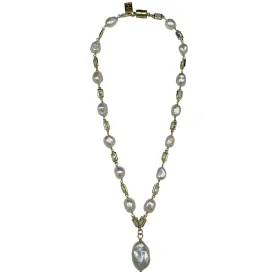 218-01-G |ATHENS PEARL & CRYSTAL NECKLACE