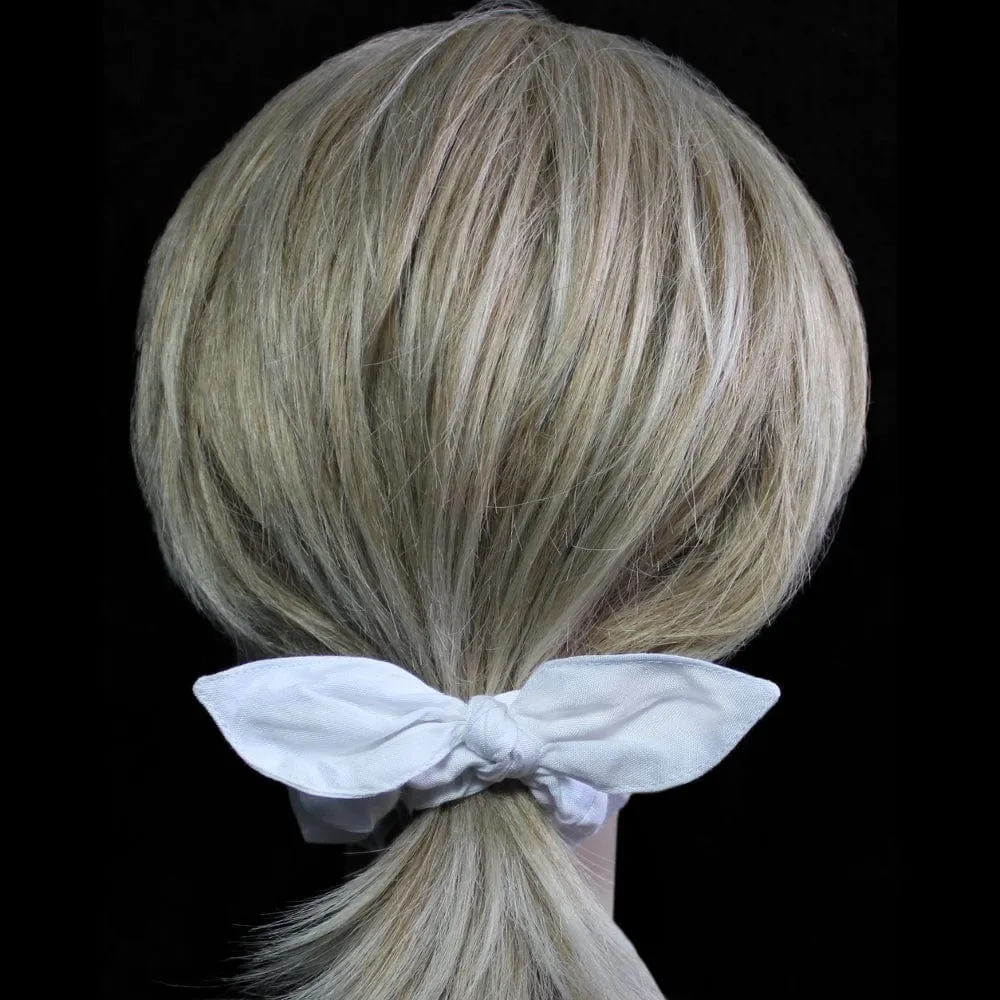 25 Premium White Small Bow Hair Scrunchies ($.49 each)