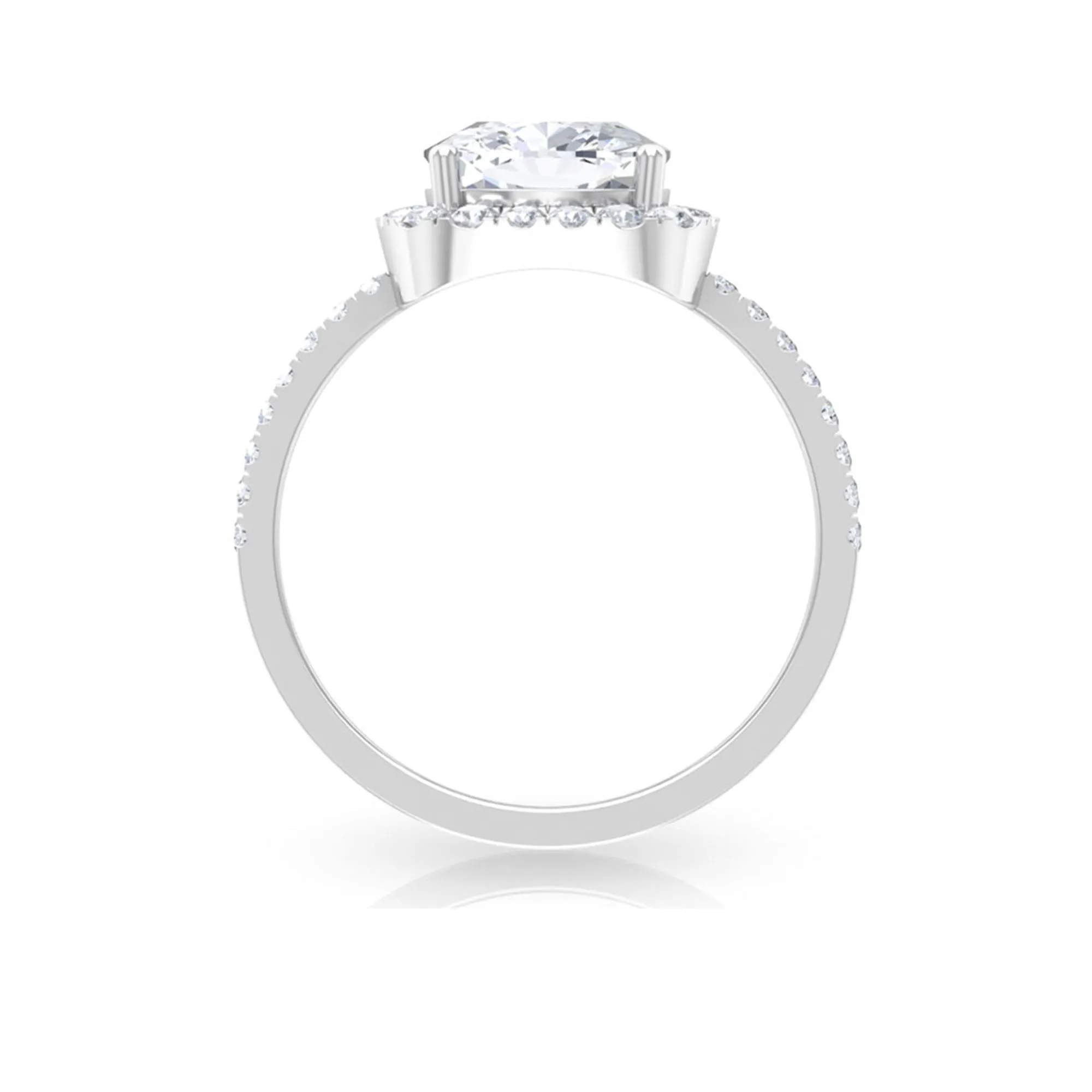 4.25 CT Cushion Cut Zircon Engagement Ring with Halo