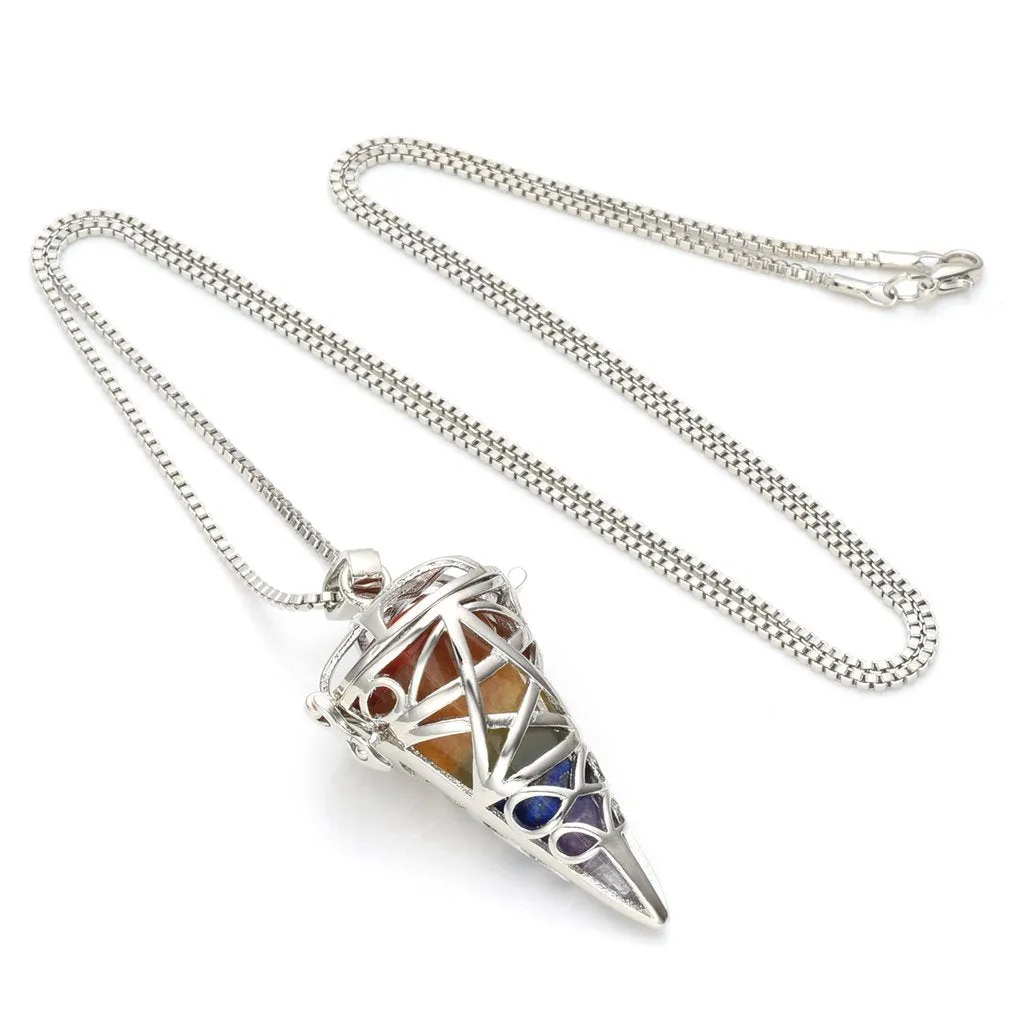 7 Chakra Crystal Locket Necklace | Jovivi