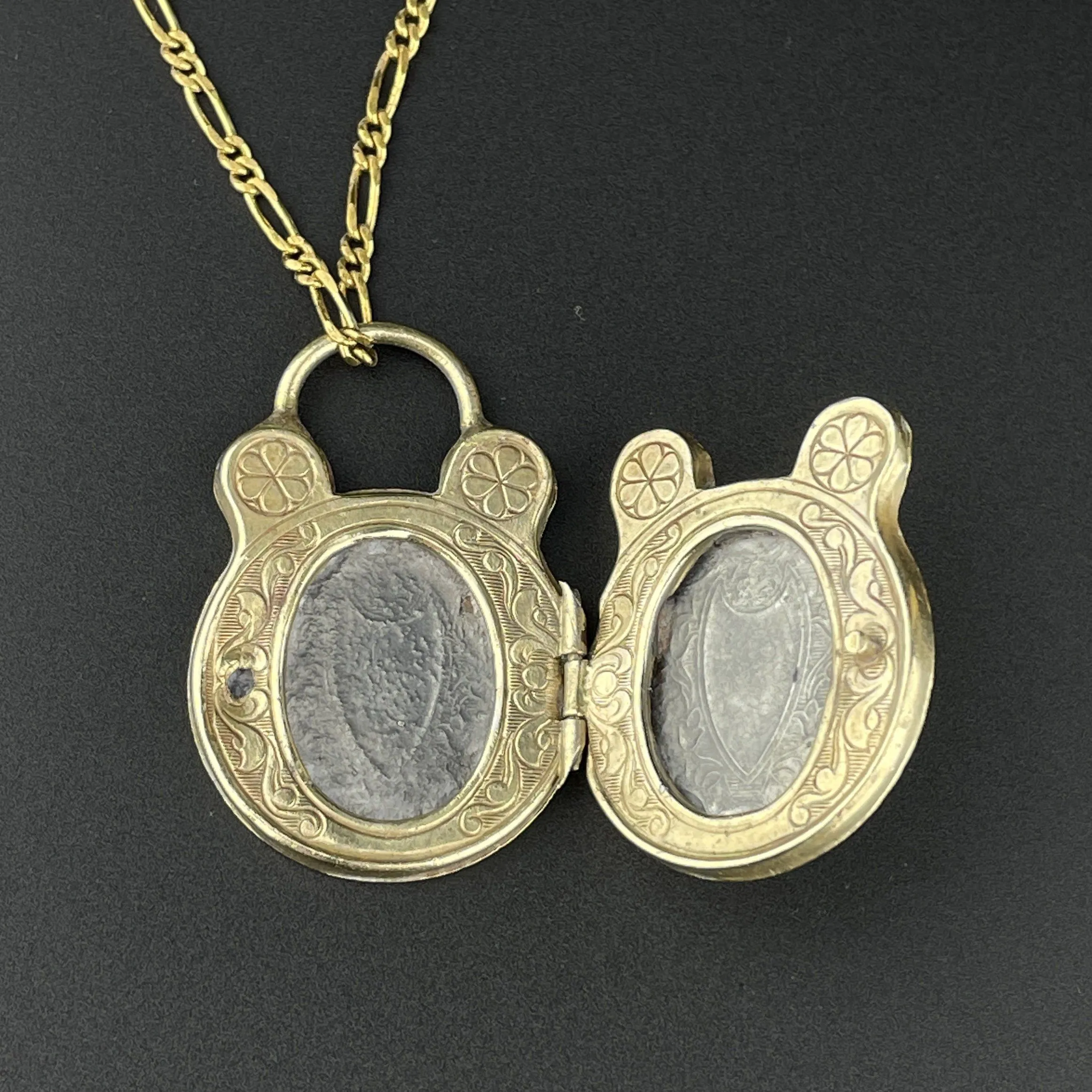 Antique Engraved Gold Fill Edwardian Locket Necklace