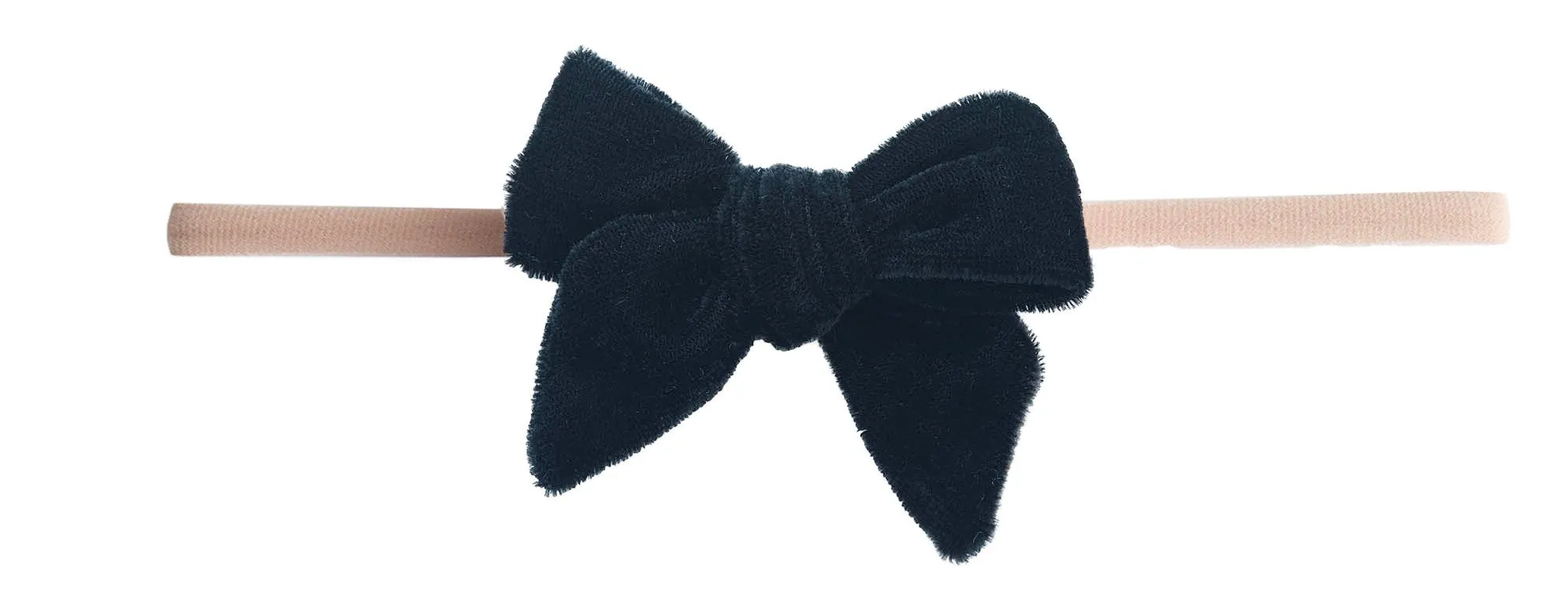 Baby Bling Black Velvet Bow Skinny Headband