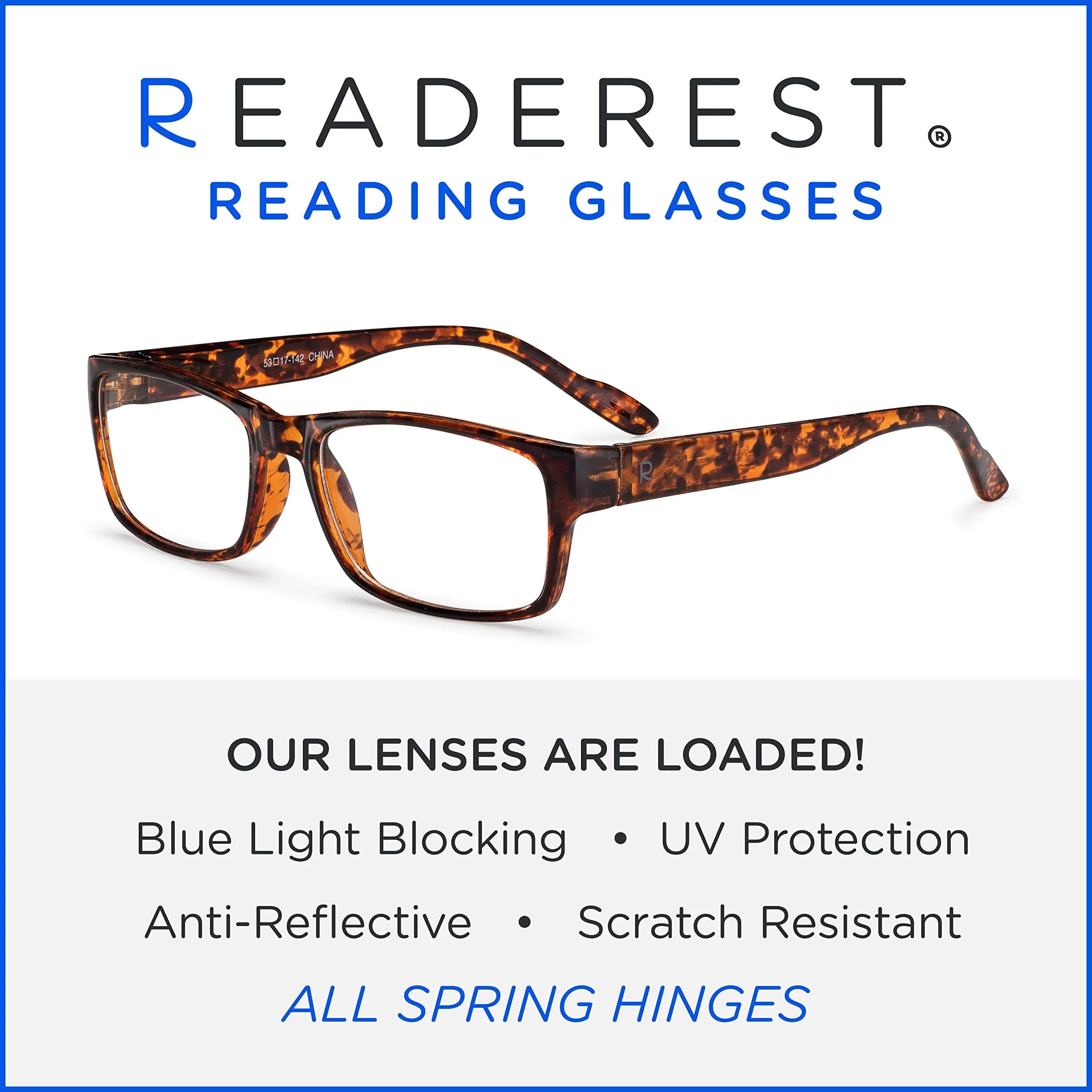 Blue-Light-Blocking-Reading-Glasses-Tortoise-2-50-Magnification Anti Glare