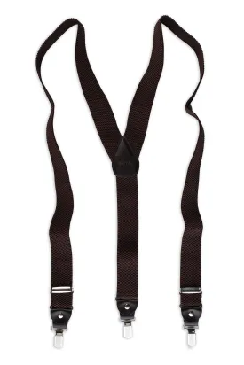 Brown Elastic Suspenders