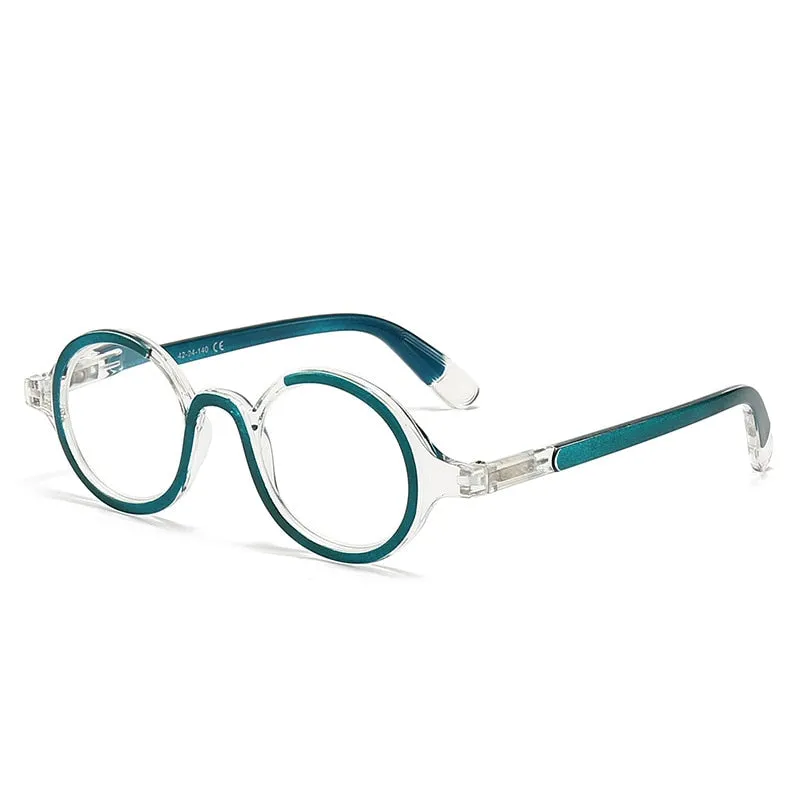 CCspace Women's Full Rim Round Acetate Hyperopic Reading Glasses 55299