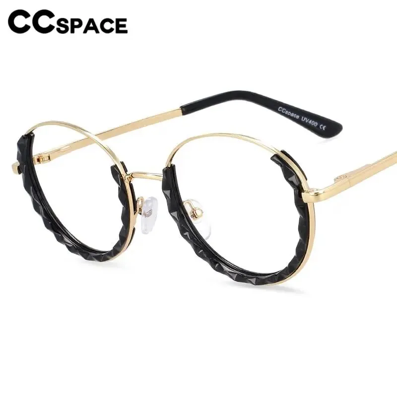 CCspace Women's Full Rim Round Hyperopic Alloy  Reading Glasses R51012