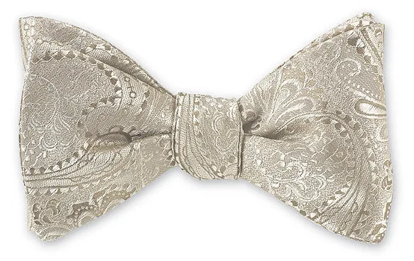 Champagne Paisley Bow Tie - B1693