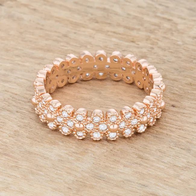 Clara Bohemian CZ Rose Gold Eternity Ring | 1ct