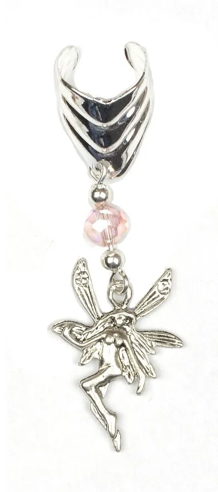 Ear Cuff WIth Charm Fairy - Silver