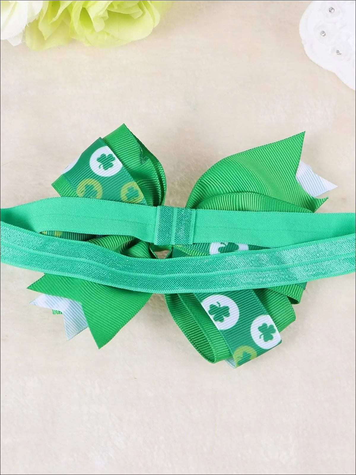 Girls St. Patrick's Day Themed Elastic Bow Headband