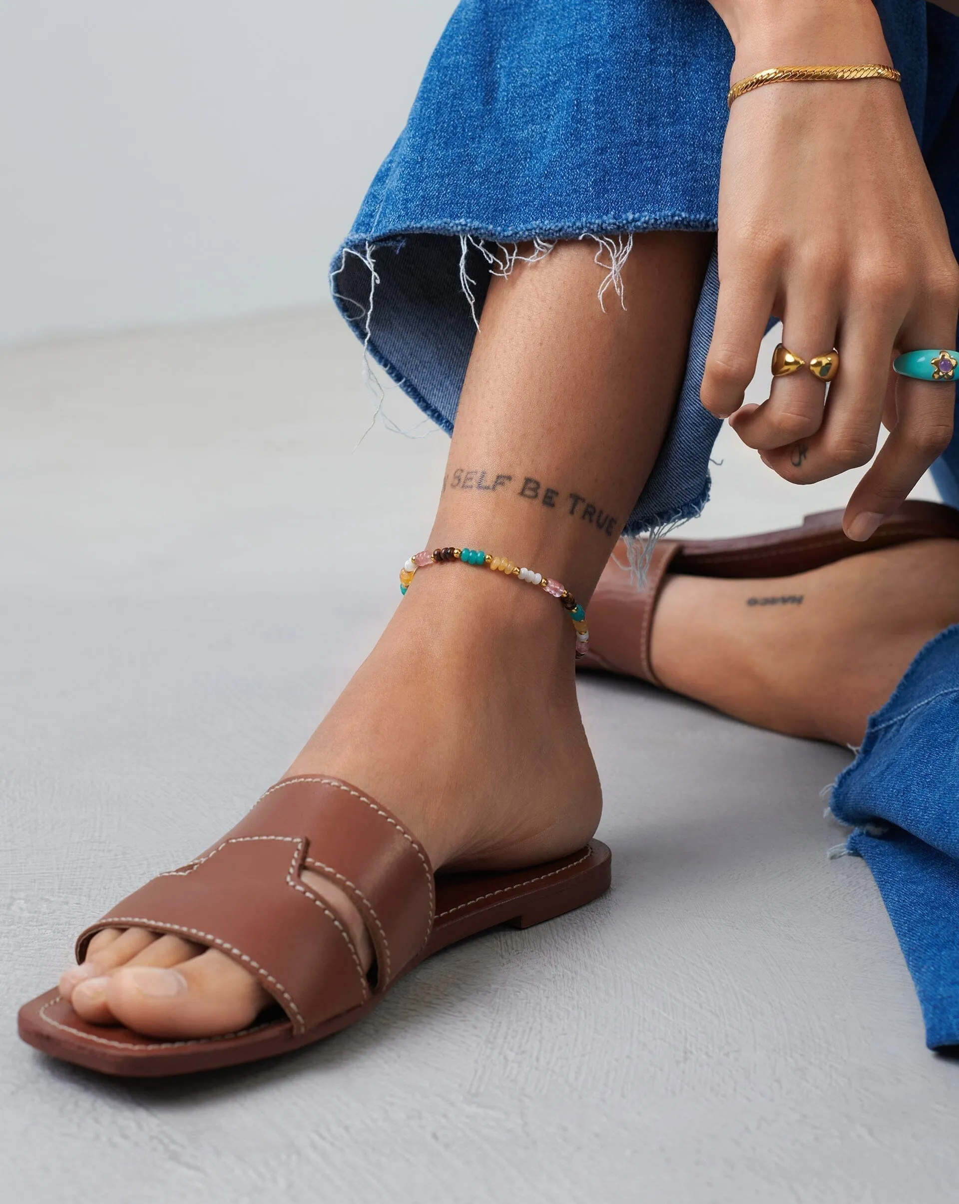 Good Vibes Multi Beaded Anklet