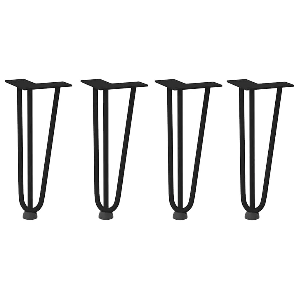 Hairpin Table Legs 4 pcs Black 30 cm Solid Steel