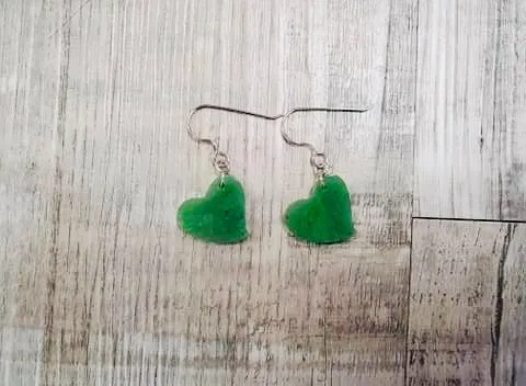 Jade Heart Earrings