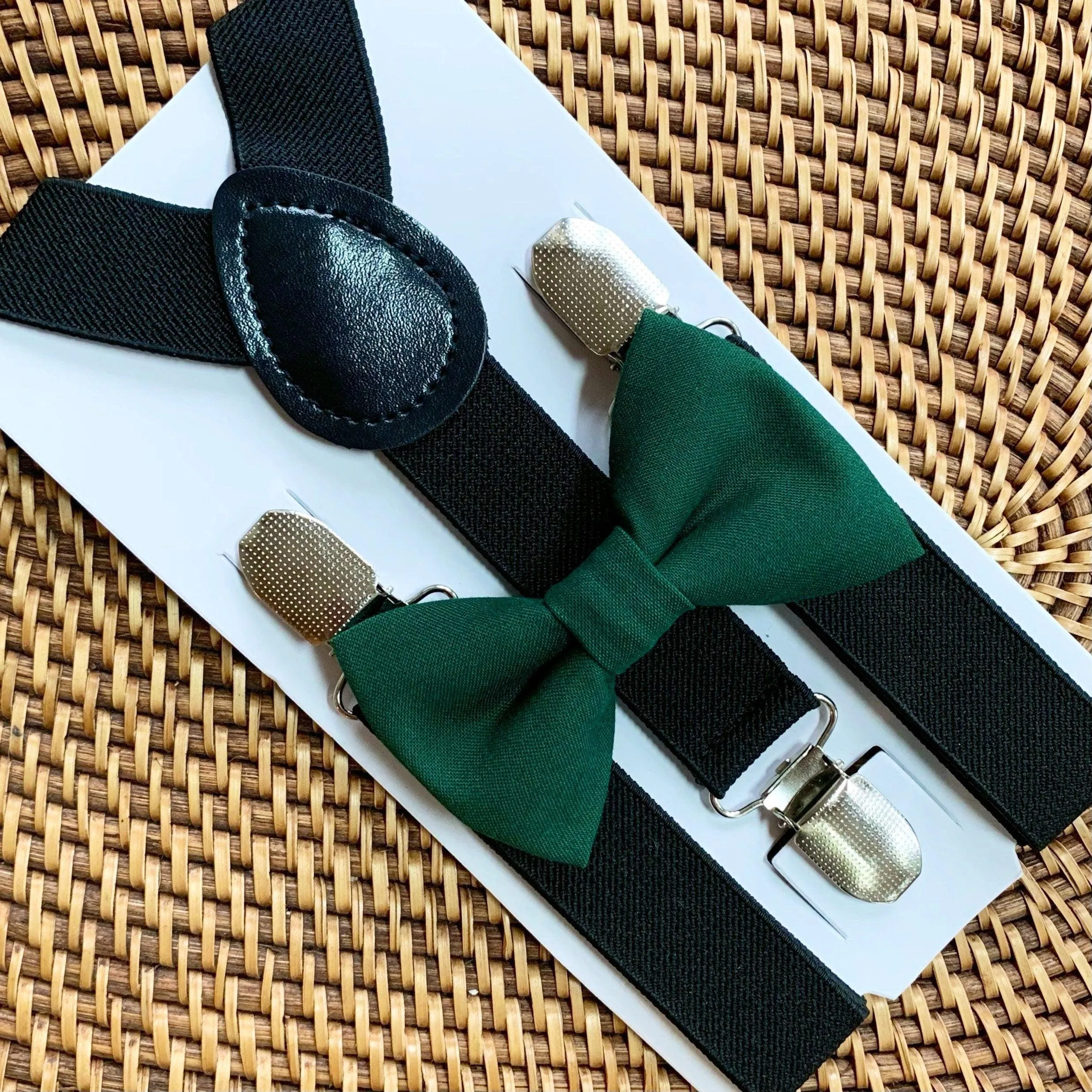 Juniper Bow Tie & Black Suspenders Set