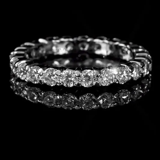 Krista Eternity Round Cut Stackable Ring | 2ct | Sterling Silver