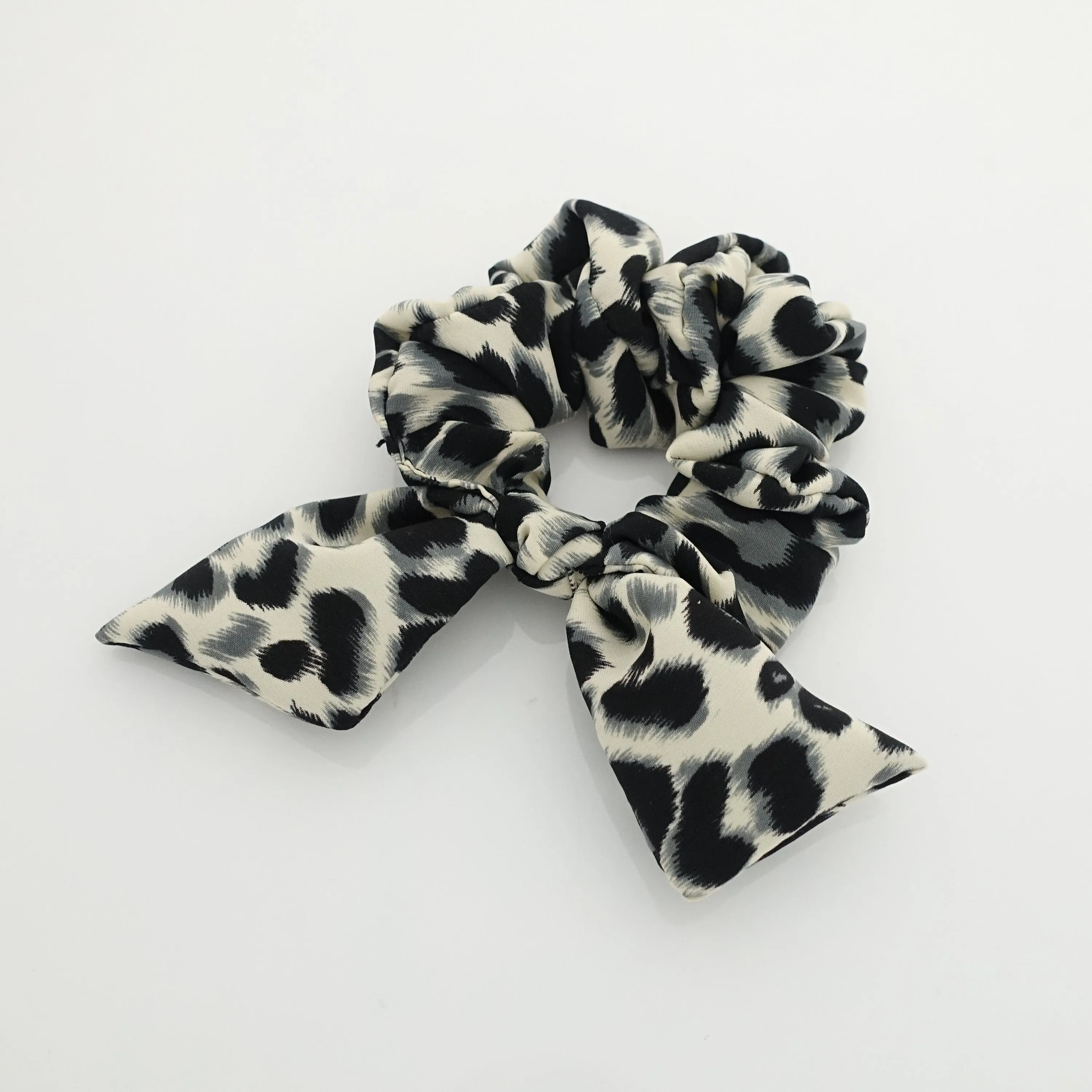 leopard print bow knot scrunchies animal print pattern hair elastic scrunchies woman hair accessory