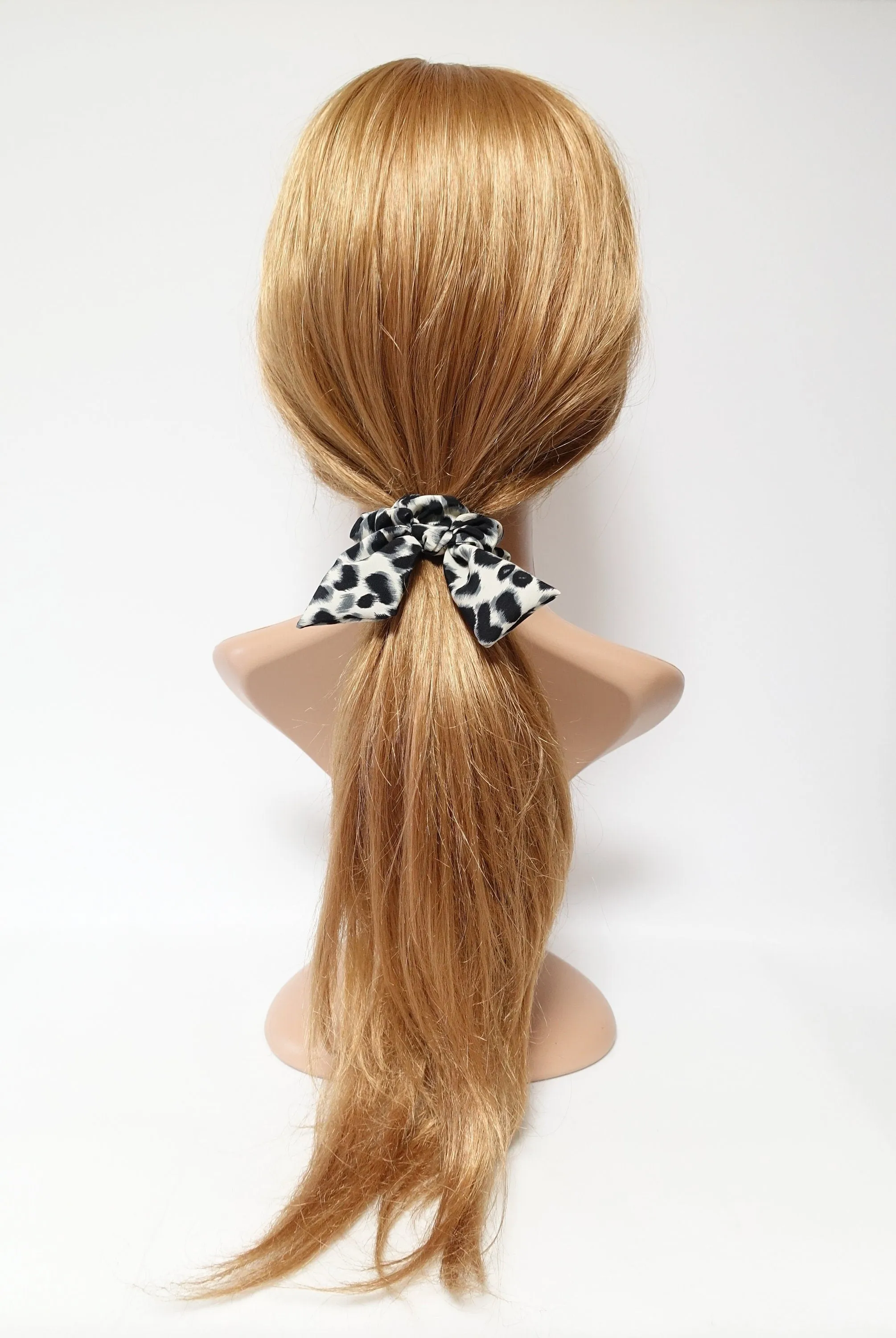 leopard print bow knot scrunchies animal print pattern hair elastic scrunchies woman hair accessory