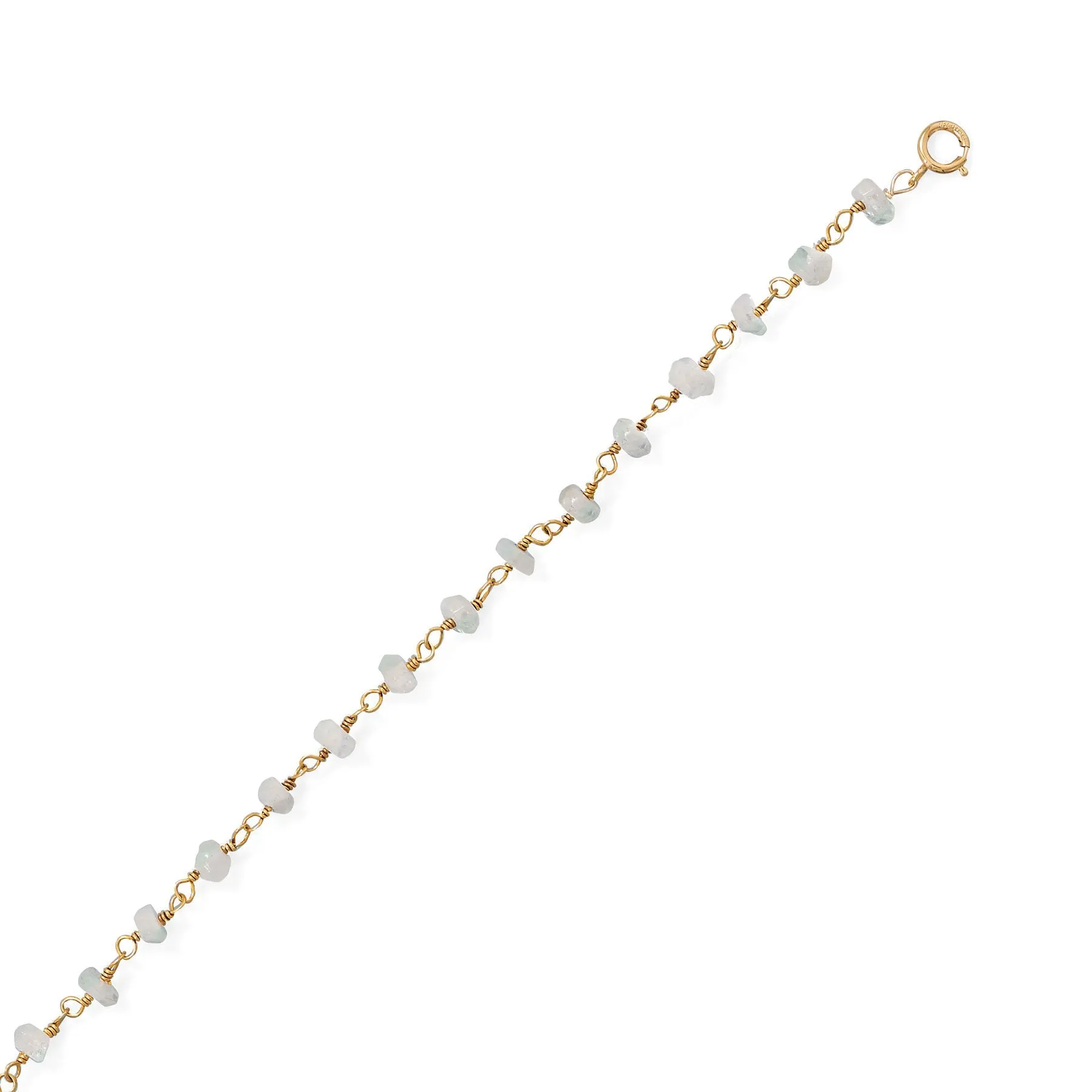 Moonlight Glow 14 Karat Gold Filled Rainbow Moonstone Anklet