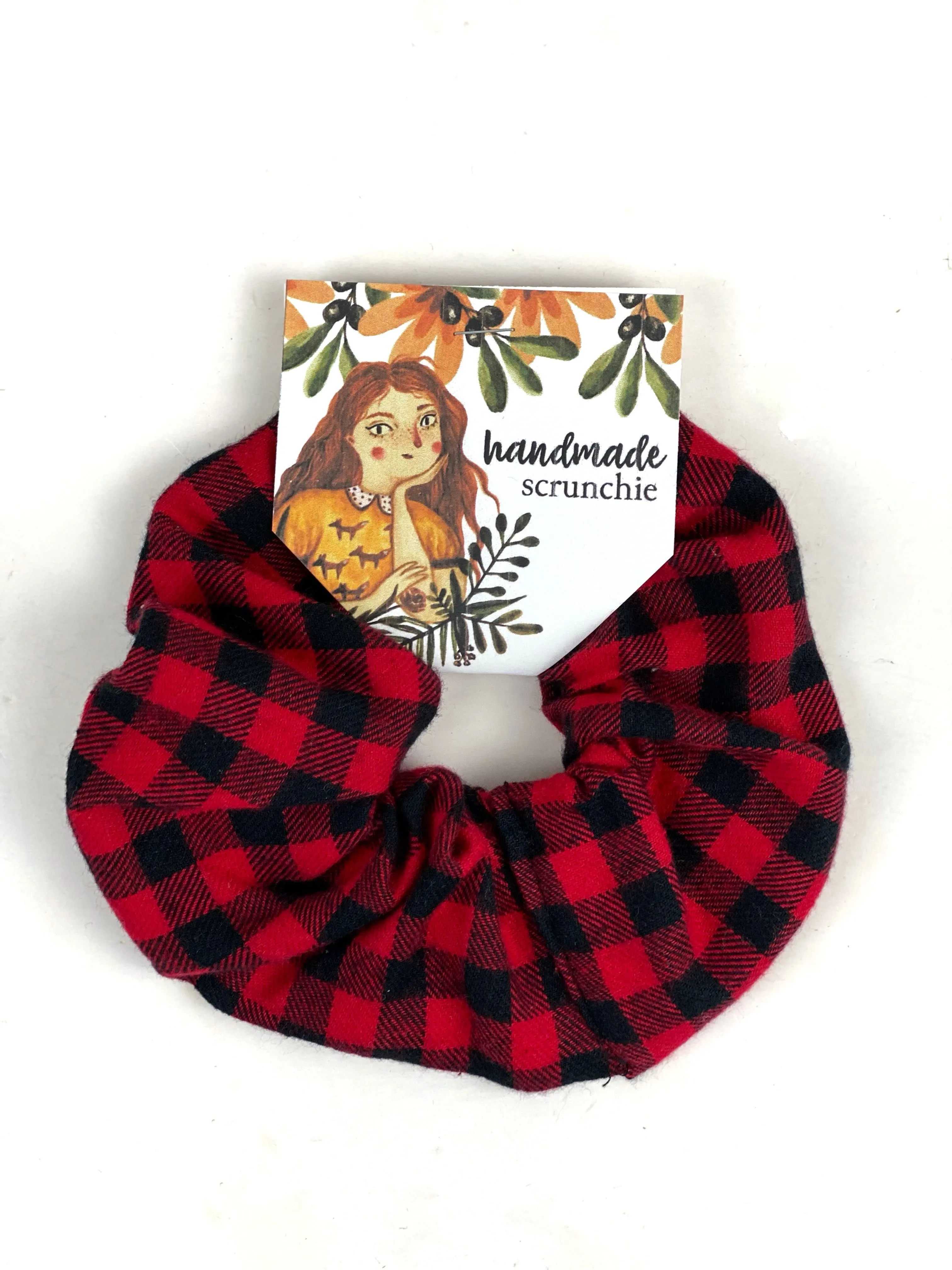 Oversized Extra Large Hair Scrunchie 100% Cotton Flannel, Plaid Flannel Fabric Scrunchies, Ponytail Holder, Handmade Scrunchie