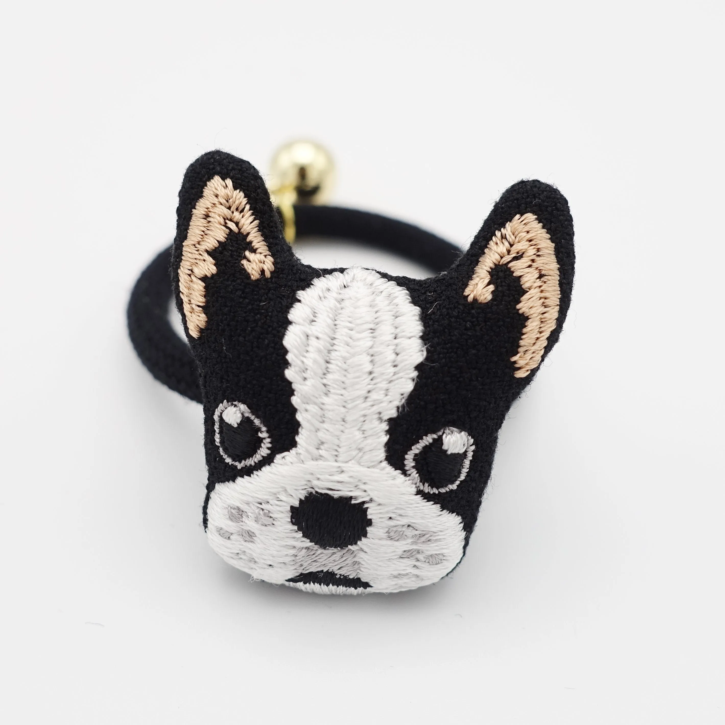 pet dog embroidery hair elastic companion character ponytail holder cuter  hair ties