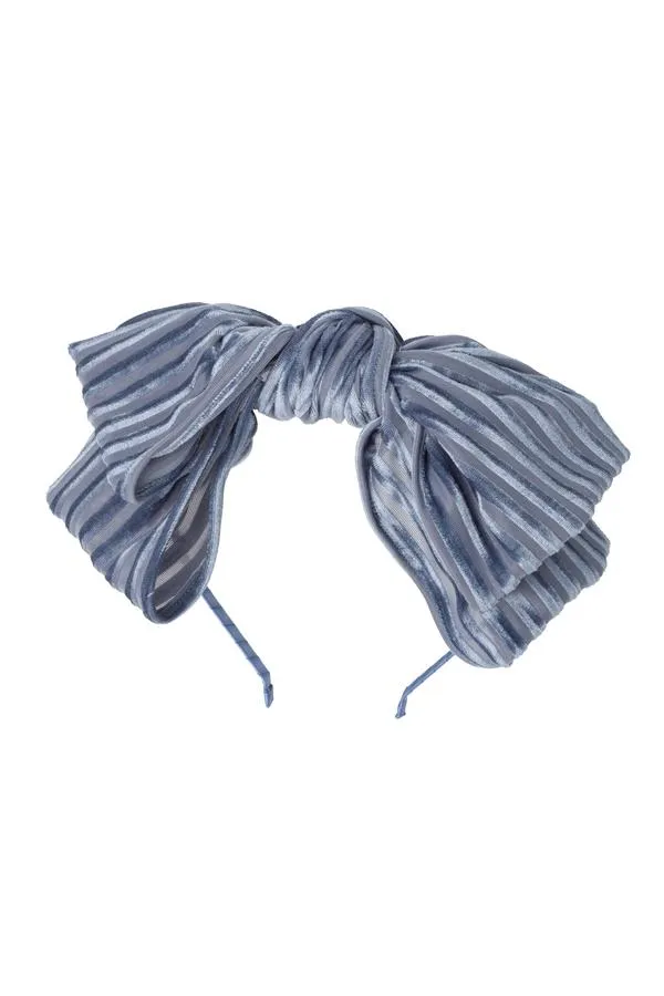 PROJECT 6 FLOPPY VELVET STRIPE HEADBAND - BLUE