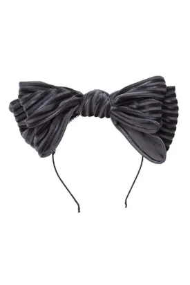 PROJECT 6 FLOPPY VELVET STRIPE HEADBAND - CHARCOAL