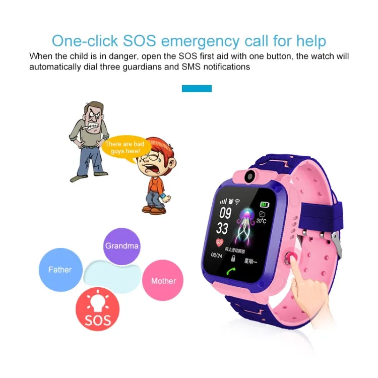 Q120 1.44 inch Color Screen Smartwatch for Children IP67 Waterproof, Support LBS Positioning / Two-way Dialing / One-key First-aid / Voice Monitoring / Setracker APP(Blue)