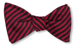 Red and Black Striped Bow Tie - B3577