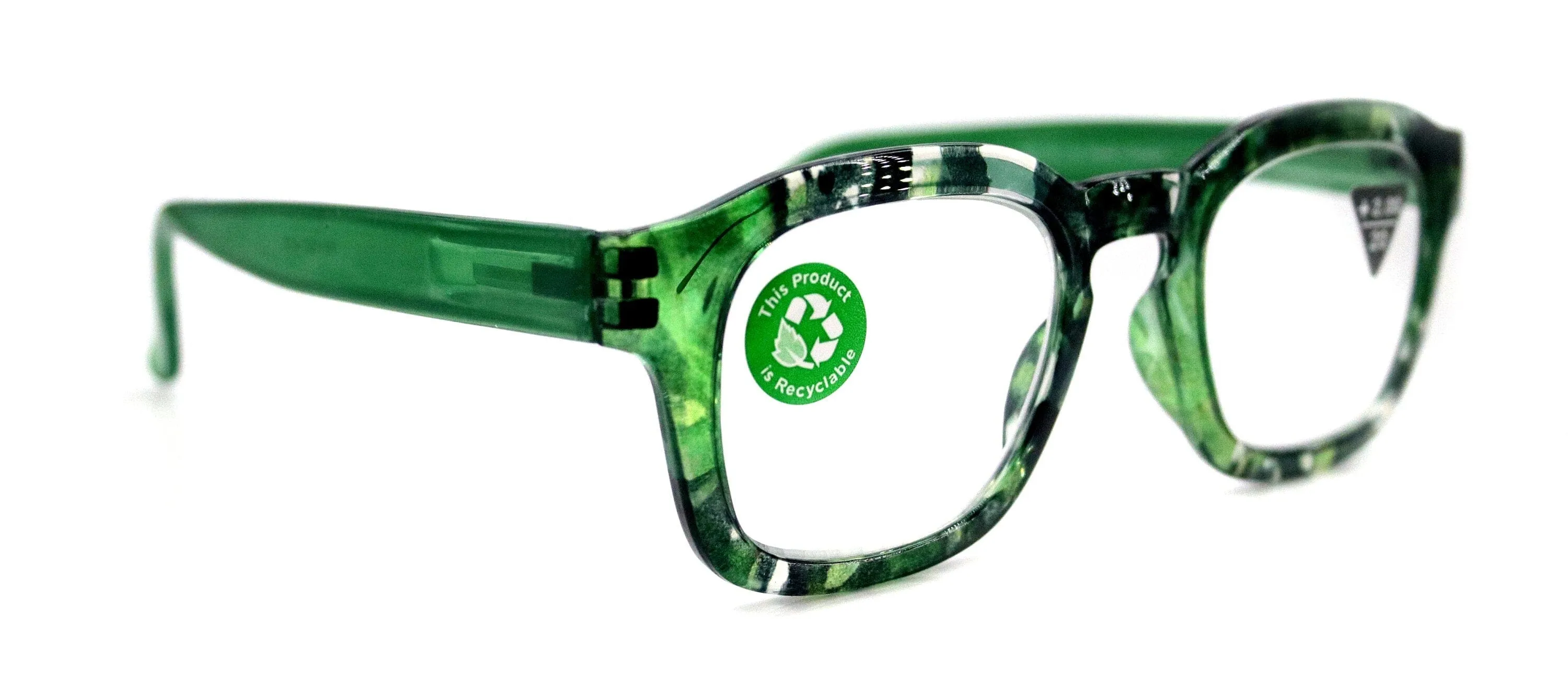 Sasha, (Premium) Reading Glasses, High End Readers  1.25.. 3 Magnifying Eyeglasses (Black, Green) Camo Square Optical Frames NY Fifth Avenue