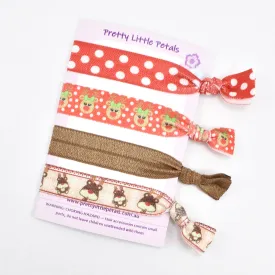 Set of 4 Elastic Hair Ties - Reindeer