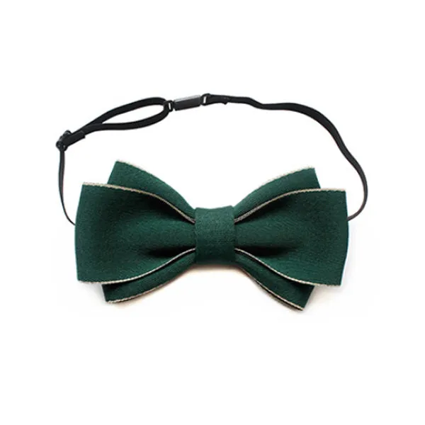 Simple Apricot Edge Green Bow Ties 簡約杏邊綠色領結