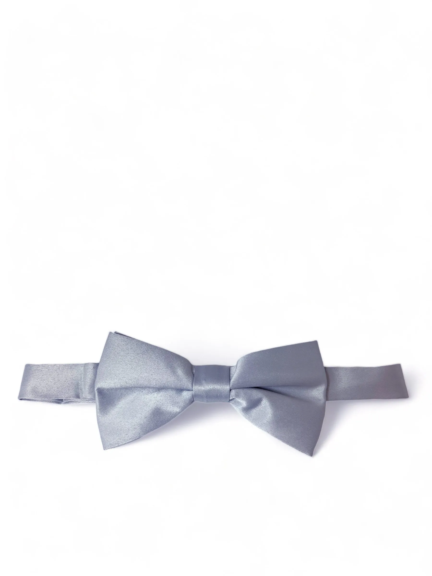 Solid Dark Silver Pre-Tied Bow Tie