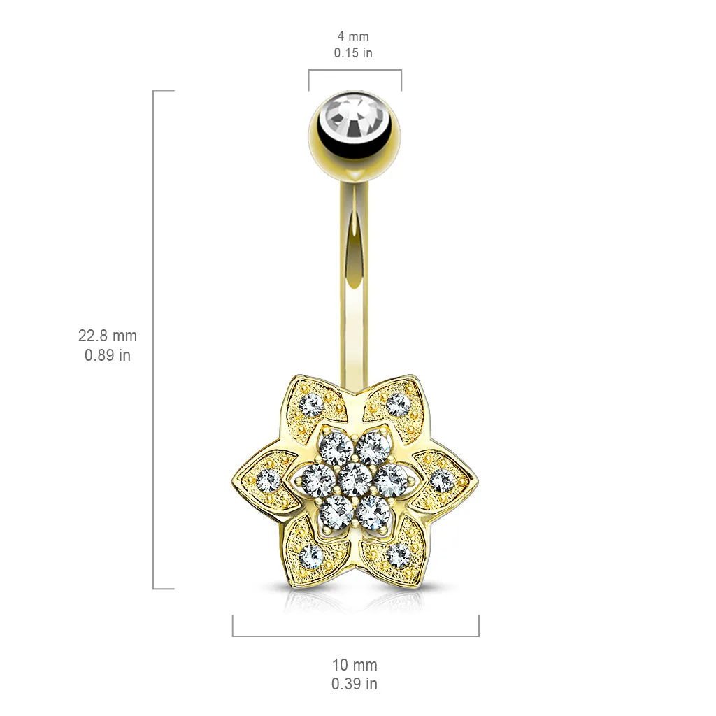 Sugar Daisy Belly Ring in 14K White Gold