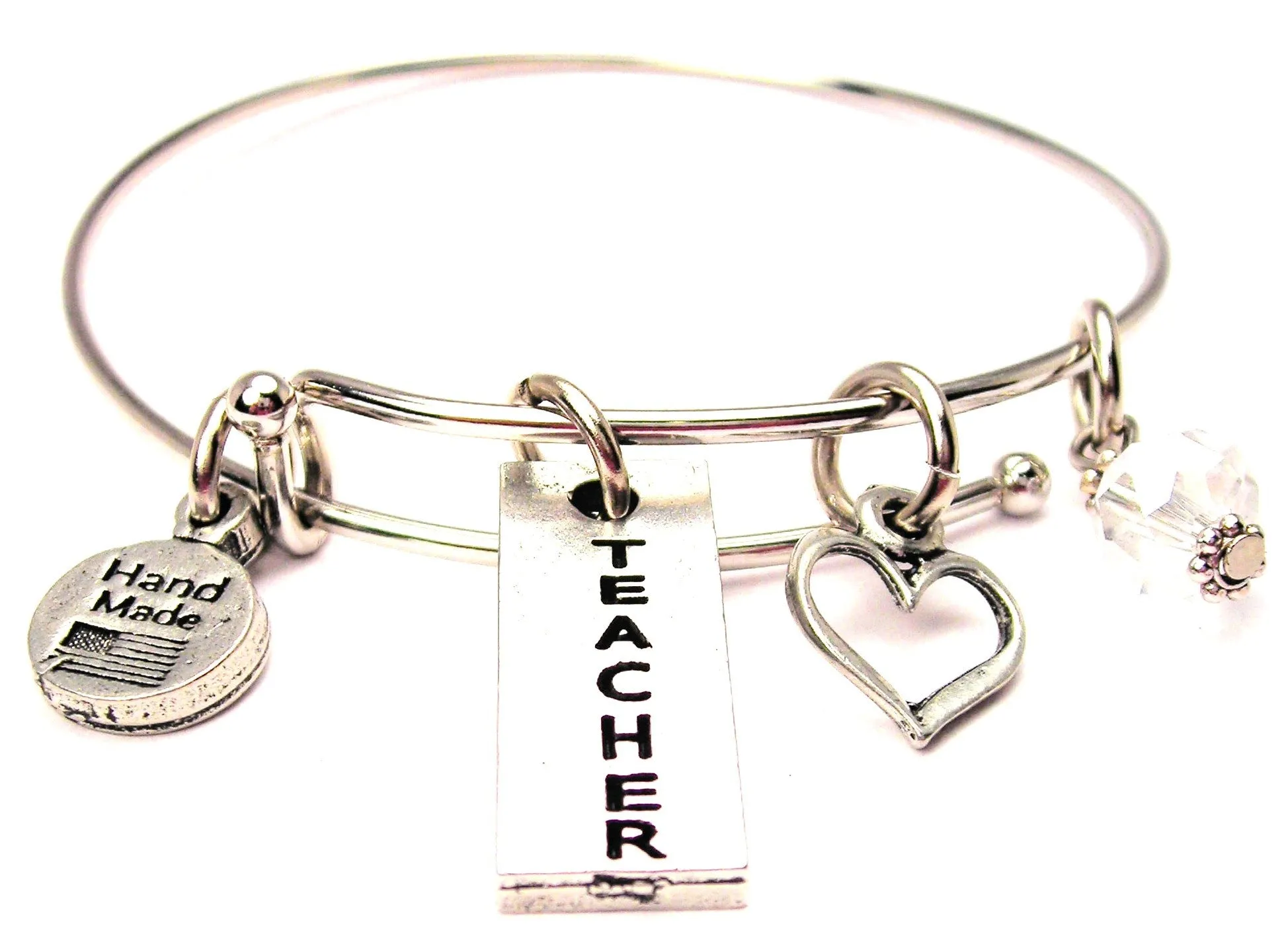 Teacher Letters Going Down Expandable Bangle Bracelet