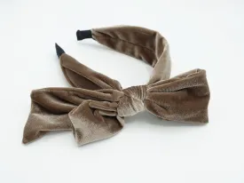 velvet bow knotted headband basic Fall Winter hairband for women