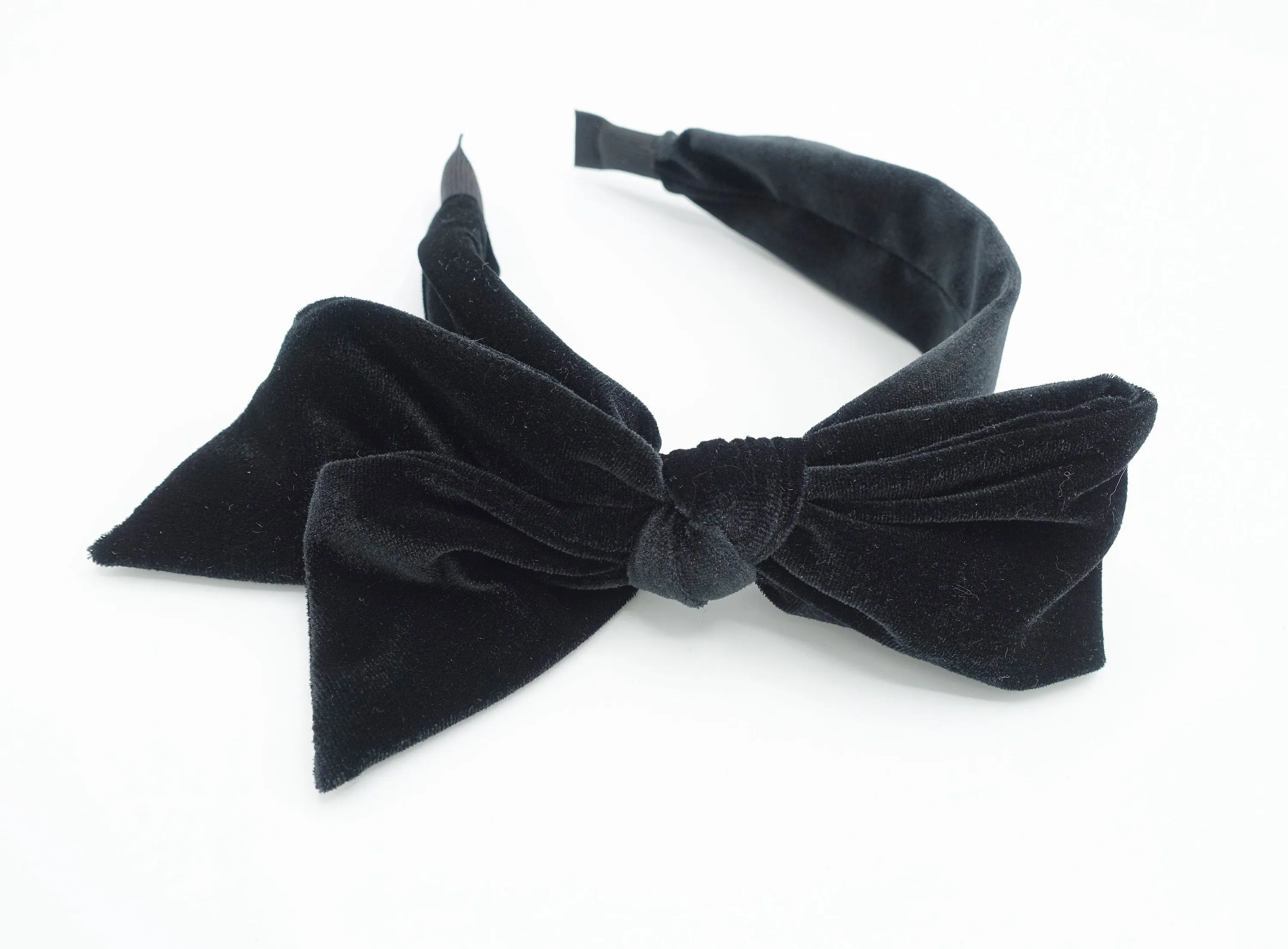 velvet bow knotted headband basic Fall Winter hairband for women