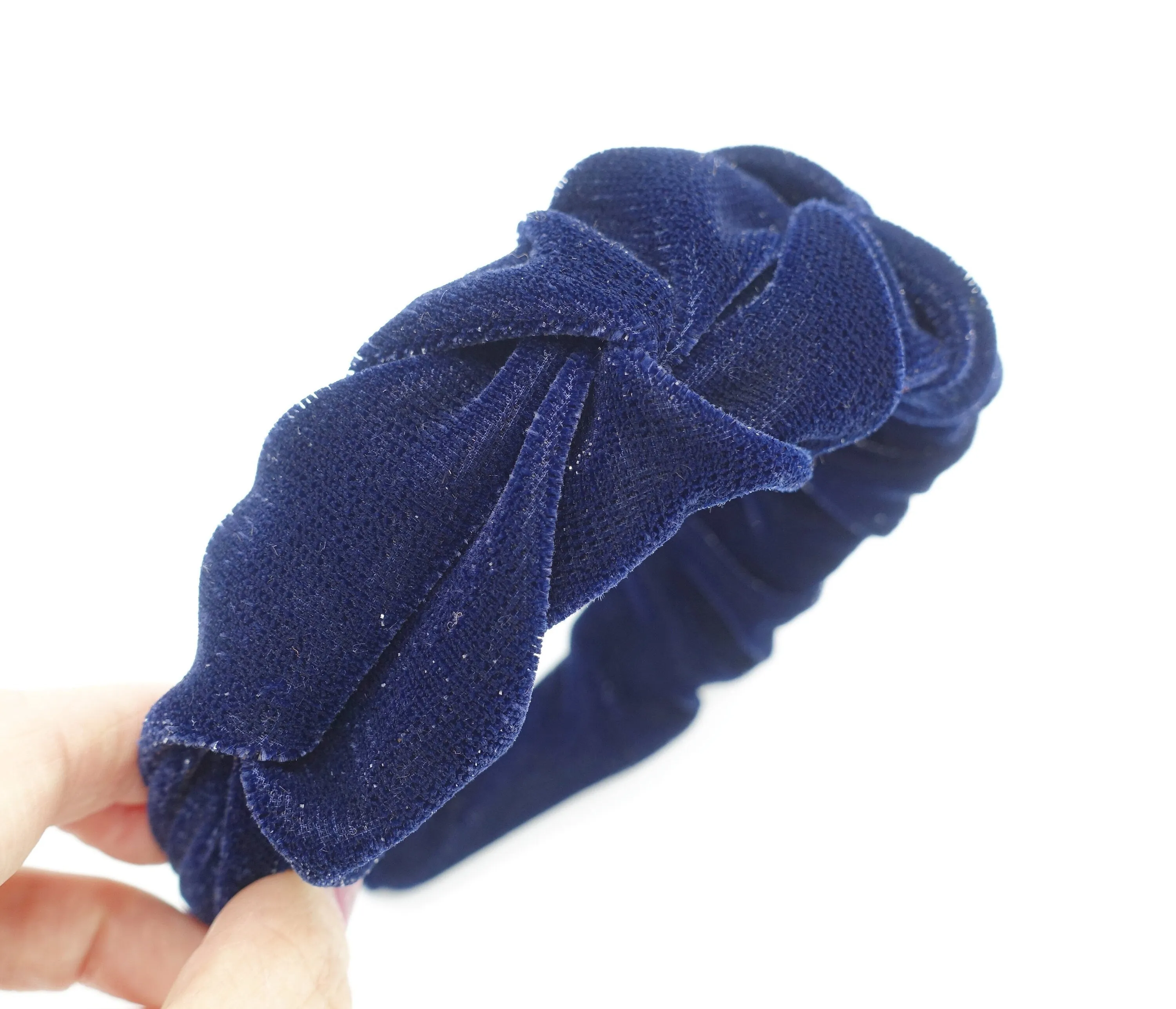 velvet headband, twist pleated headband, stylish Fall Winter fashion hairband for women