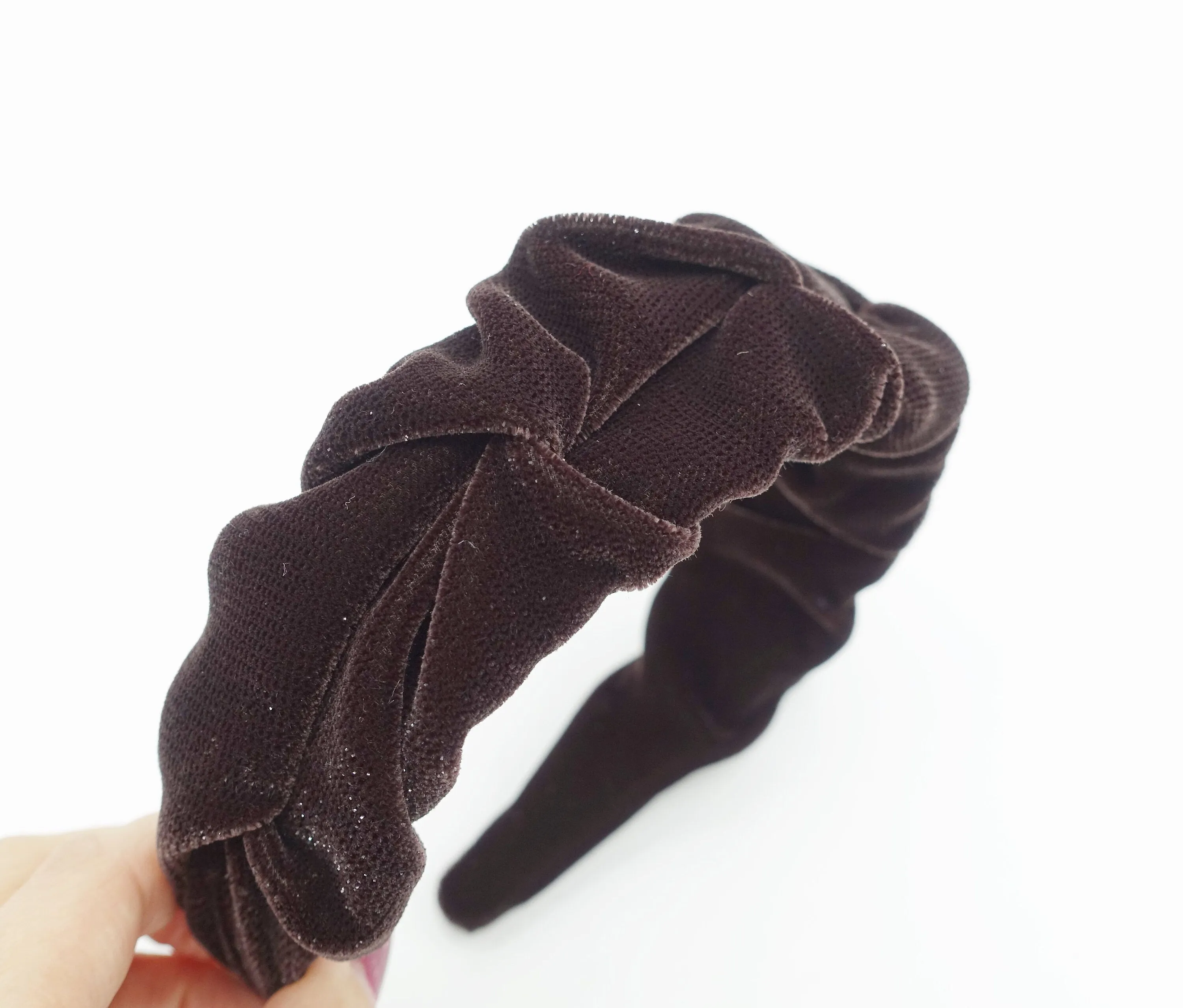 velvet headband, twist pleated headband, stylish Fall Winter fashion hairband for women