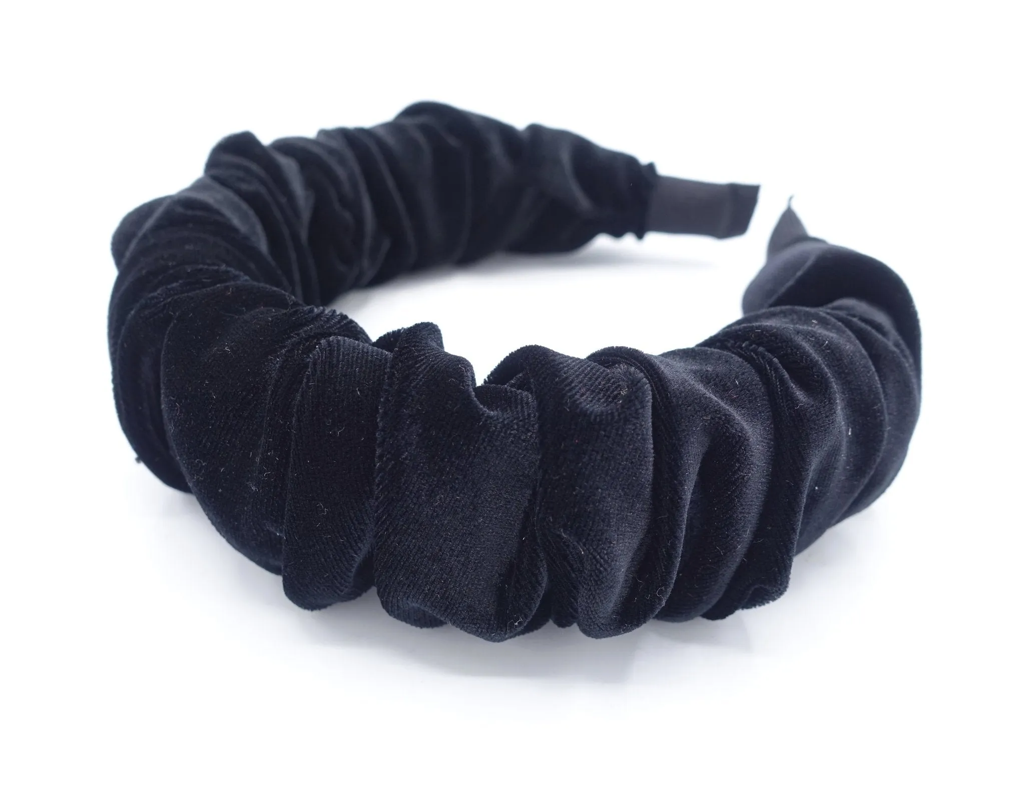 velvet padded and pleated headband stylish hairband hair accessory for women