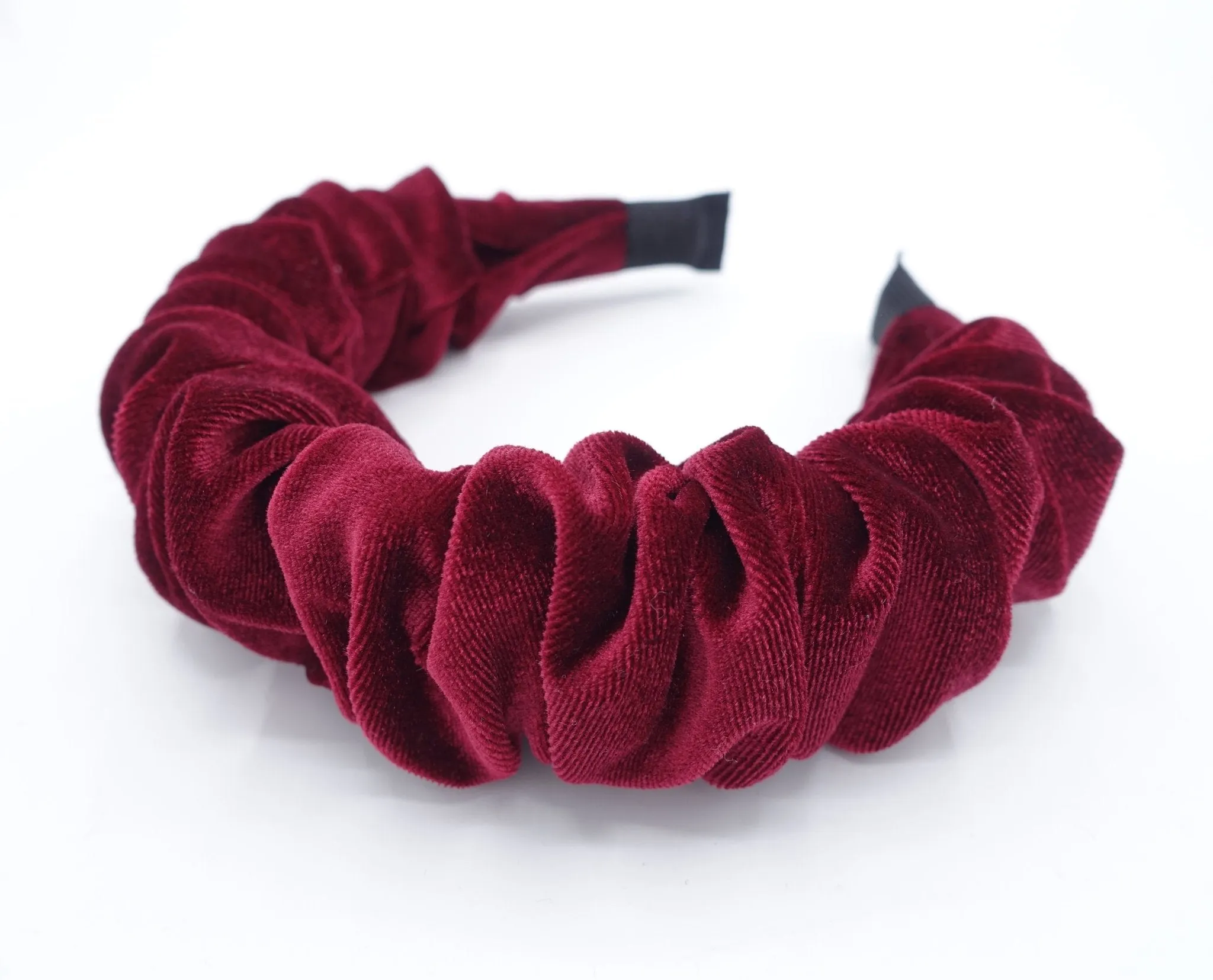 velvet padded and pleated headband stylish hairband hair accessory for women