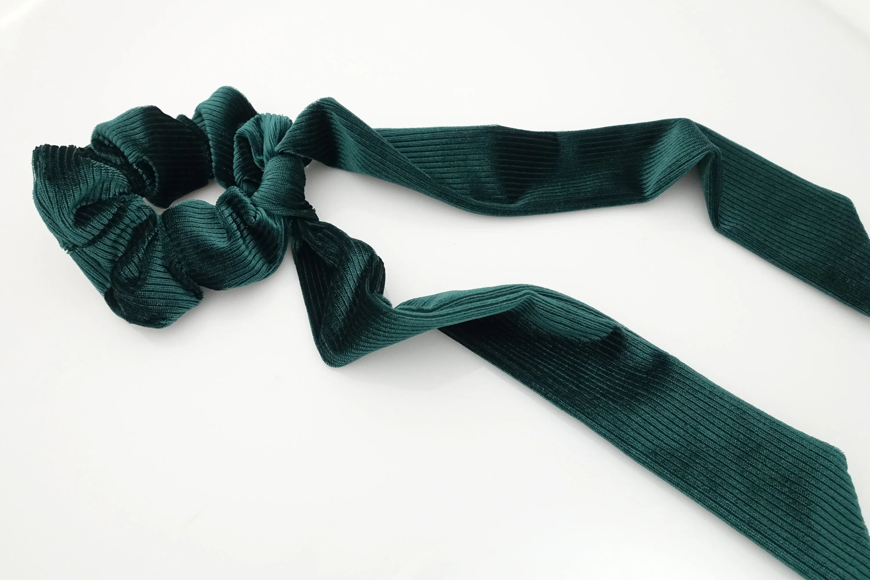 velvet stripe long tail bow knot scrunchies women hair elastic tie scrunchie accessory