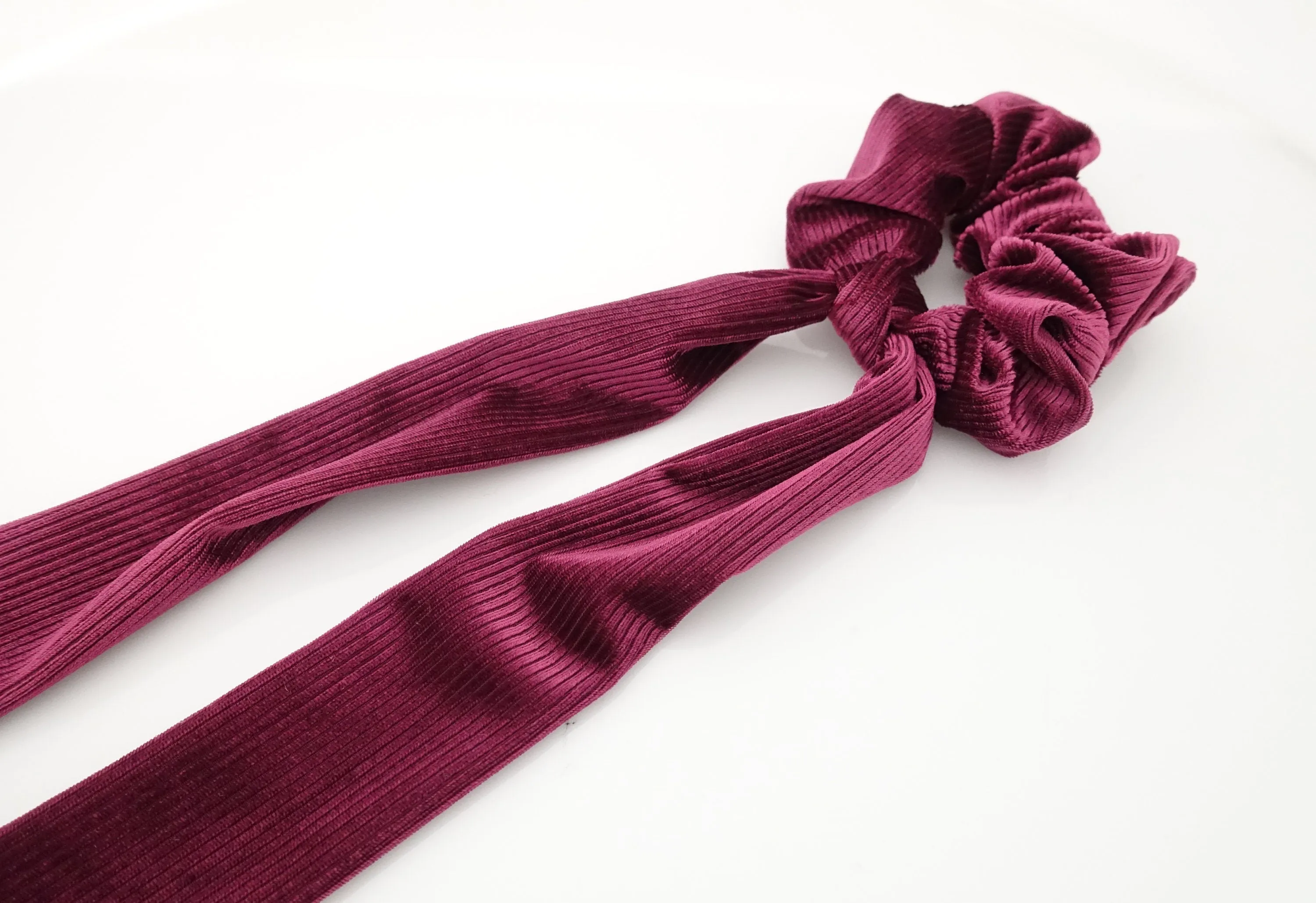 velvet stripe long tail bow knot scrunchies women hair elastic tie scrunchie accessory