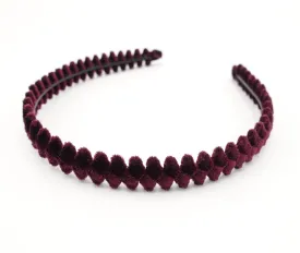 velvet wrapped headband zigzag pattern hairband women hair accessory