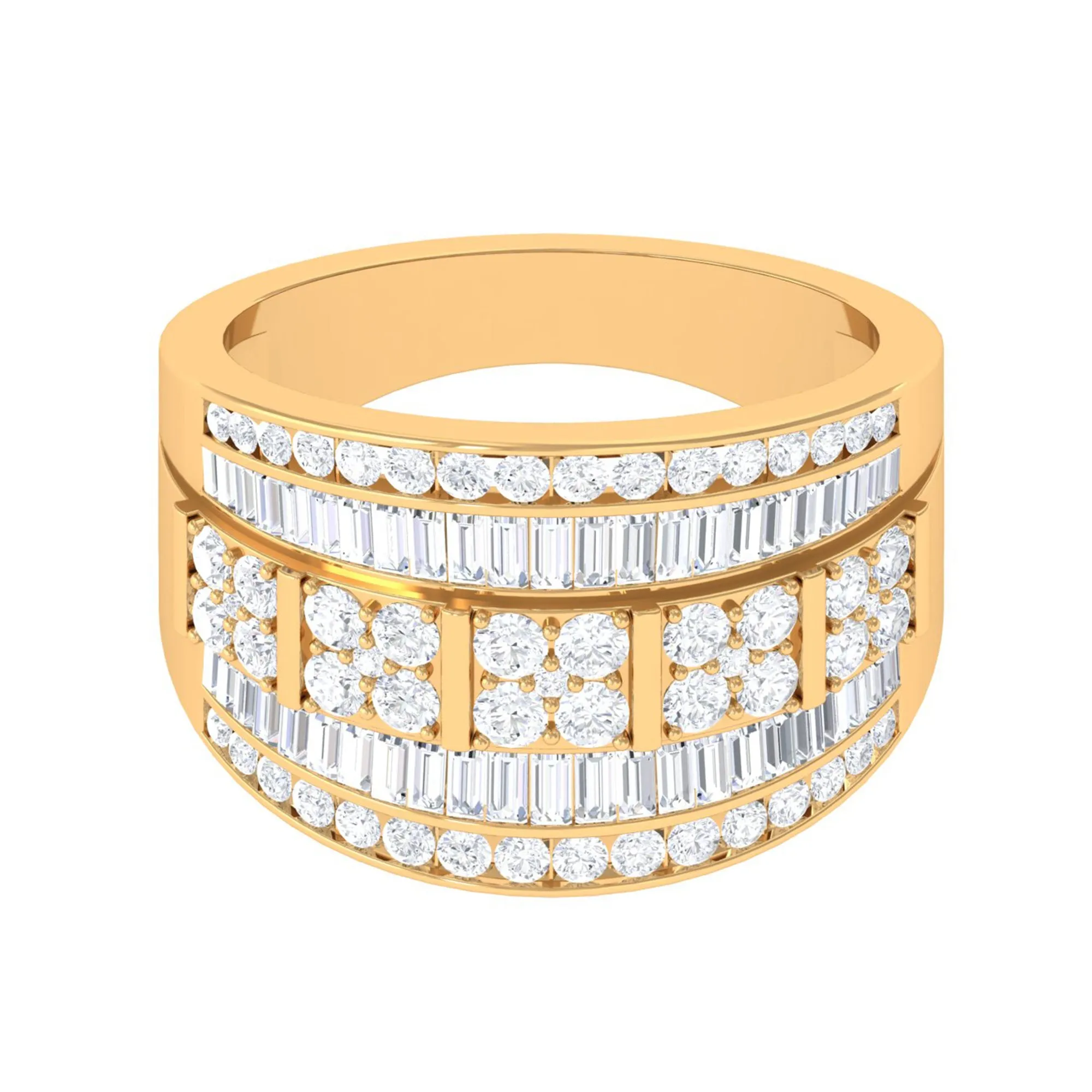 Zircon Statement Wide Wedding Band Ring